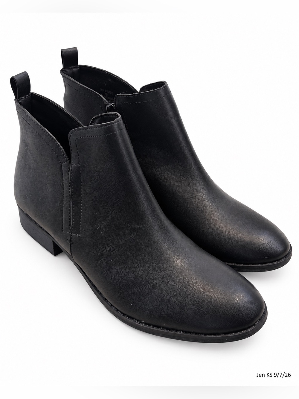 Sun + Stone Cadee Ankle Booties Women’s 9M Black Low Heel Memory Foam Boots